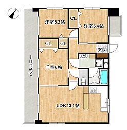 リファレンス天神南 3LDKの間取図画像