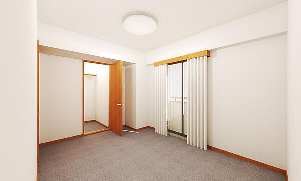 洋室約6畳部分、家具等を消したイメージパース写真です