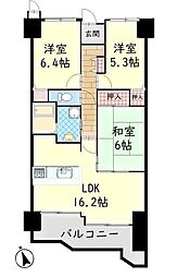 ユニライフ宇治琵琶 3LDKの間取図画像