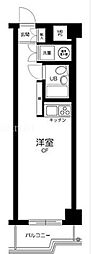 レジェンド五反田403 4階ワンルームの間取り