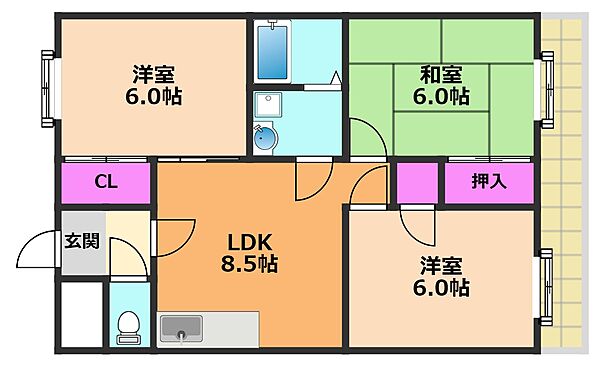 同じ建物の物件間取り写真 - ID:227075167176