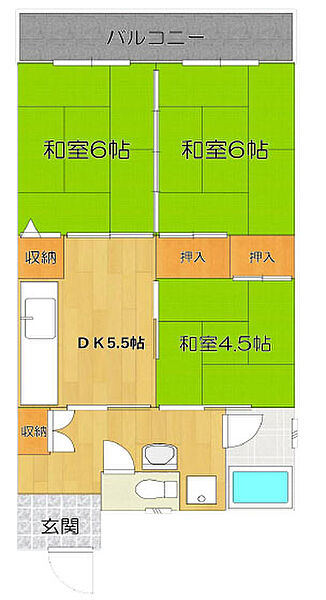 エステマール弥刀 ｜大阪府東大阪市友井5丁目(賃貸マンション3DK・8階・50.85㎡)の写真 その2