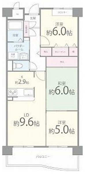 シーズモア ｜大阪府大阪市平野区喜連5丁目(賃貸マンション3LDK・5階・65.90㎡)の写真 その2