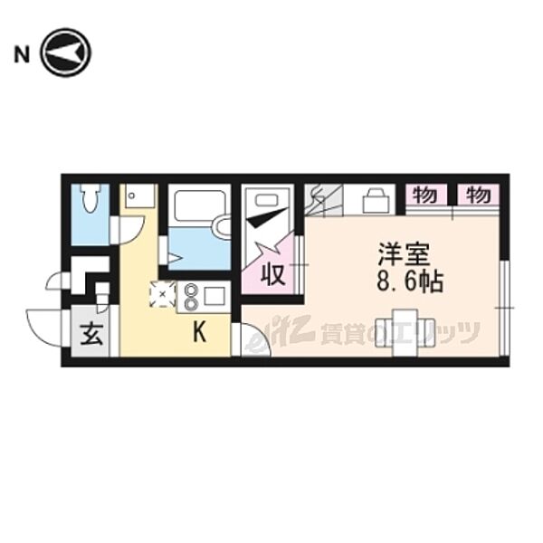 奈良県橿原市常盤町(賃貸アパート1K・2階・23.18㎡)の写真 その2