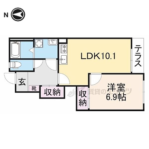 奈良県香芝市今泉(賃貸アパート1LDK・1階・44.26㎡)の写真 その2