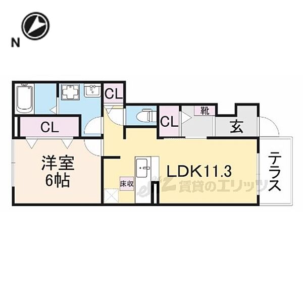 奈良県宇陀市榛原高萩台(賃貸アパート1LDK・1階・44.18㎡)の写真 その2