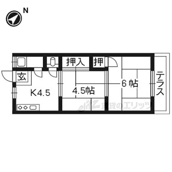 大阪府枚方市茄子作北町(賃貸マンション2DK・3階・30.00㎡)の写真 その2