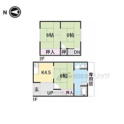 近鉄橿原線 平端駅 徒歩11分の賃貸一戸建て 1階3DKの間取り
