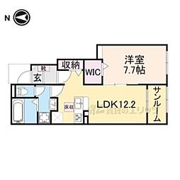 グランメゾンＴ 1階1LDKの間取り