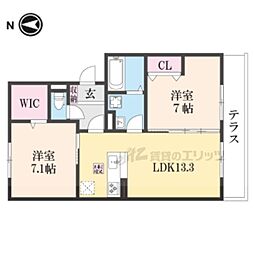 リシェンファント 2LDKの間取図画像