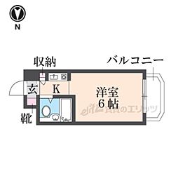 デアイマンション 3階ワンルームの間取り