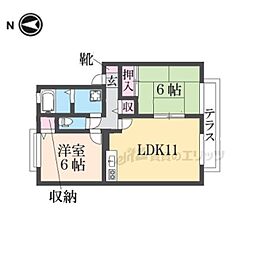 メゾン・ド・クレール 1階2LDKの間取り