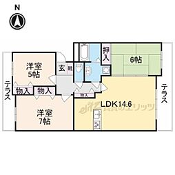 ヒルクレストあやめ池 3階3LDKの間取り