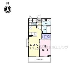 アルティザン九条 3階1LDKの間取り