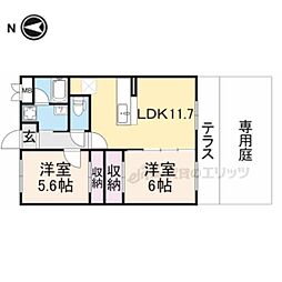 セピアコート 1階2LDKの間取り