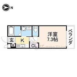 JR関西本線 奈良駅 徒歩4分の賃貸アパート 1階1Kの間取り