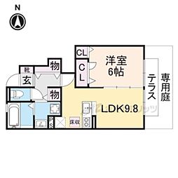 ユーフォリア 1階1LDKの間取り