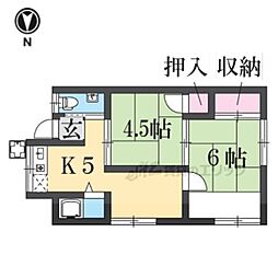 平和荘メゾンYOU 1階2Kの間取り