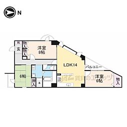 JR関西本線 王寺駅 徒歩6分の賃貸マンション 5階3LDKの間取り