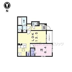 ヴェルデ　ルーチェ 1階1LDKの間取り