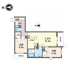 シャーメゾンフェリーチェ 2LDKの間取図画像