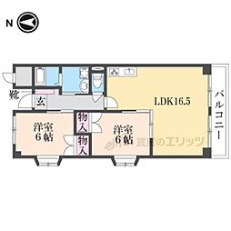 メゾン佐保B 2LDKの間取図画像
