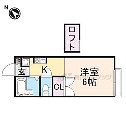 エスポワール 1Kの間取図画像