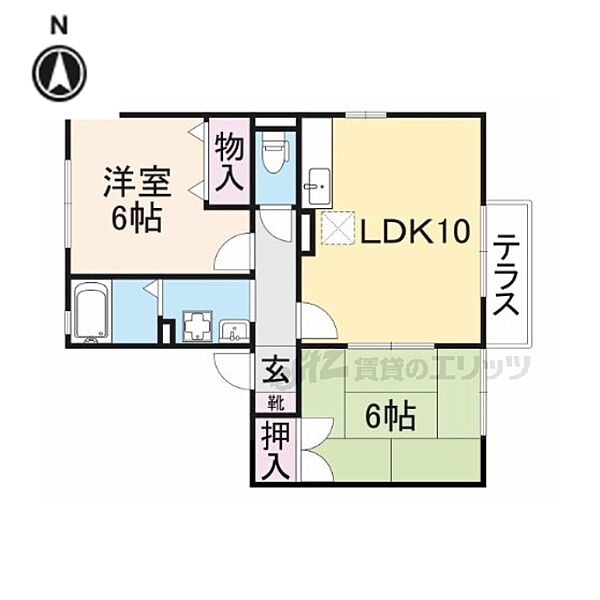 フェルティコート 101｜奈良県奈良市紀寺町(賃貸アパート2LDK・1階・50.29㎡)の写真 その2