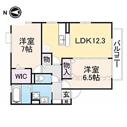 メゾンプレミールC 2LDKの間取図画像