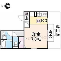 ラフィーネ 1Kの間取図画像