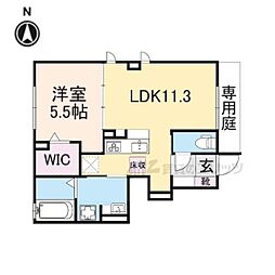 プラムコート大安寺 1LDKの間取図画像