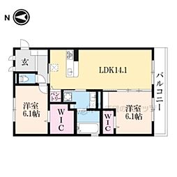 グランデ 2LDKの間取図画像