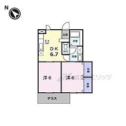 セブンピラ 2DKの間取図画像