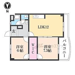 タダスビル 2LDKの間取図画像