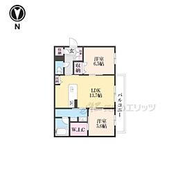 エクセレント 新大宮 2LDKの間取図画像