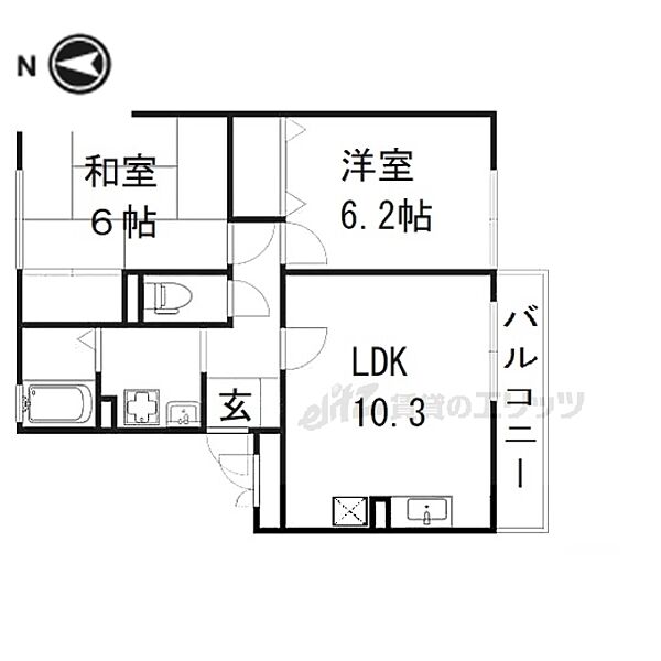 奈良県桜井市大字外山(賃貸アパート2LDK・3階・52.10㎡)の写真 その2