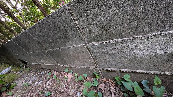 南側擁壁　ブロック積み