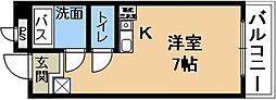 クッキィー石山寺 1階ワンルームの間取り