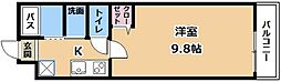 アークリード由美浜 3階1Kの間取り