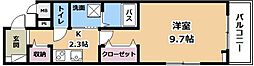 ハーモニーハウス 3階1Kの間取り