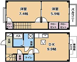 ミラージュ 2DKの間取図画像