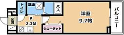 ルフレ 2階1Kの間取り