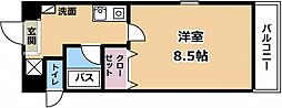 ルミエール吉岡 5階1Kの間取り