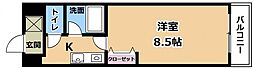 クローバーハイツIII 5階1Kの間取り