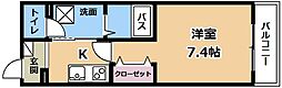 L'Allure御幸町 1Kの間取図画像