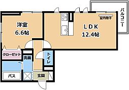 LUMIERE DU SOIR DEUX 1LDKの間取図画像