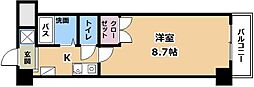 クレスト草津 1Kの間取図画像