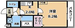 GROOVE南草津2 1Kの間取図画像