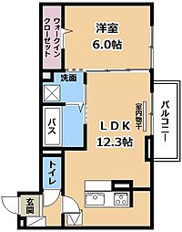 Lumiere du Soir Un 1LDKの間取図画像