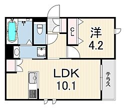 URBAN RISM COURT 西宮北口 1LDKの間取図画像
